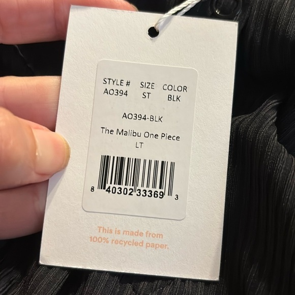 Andie Swim The Malibu One Piece LT Rib Black size S Tall NWT long torso - Picture 5 of 6